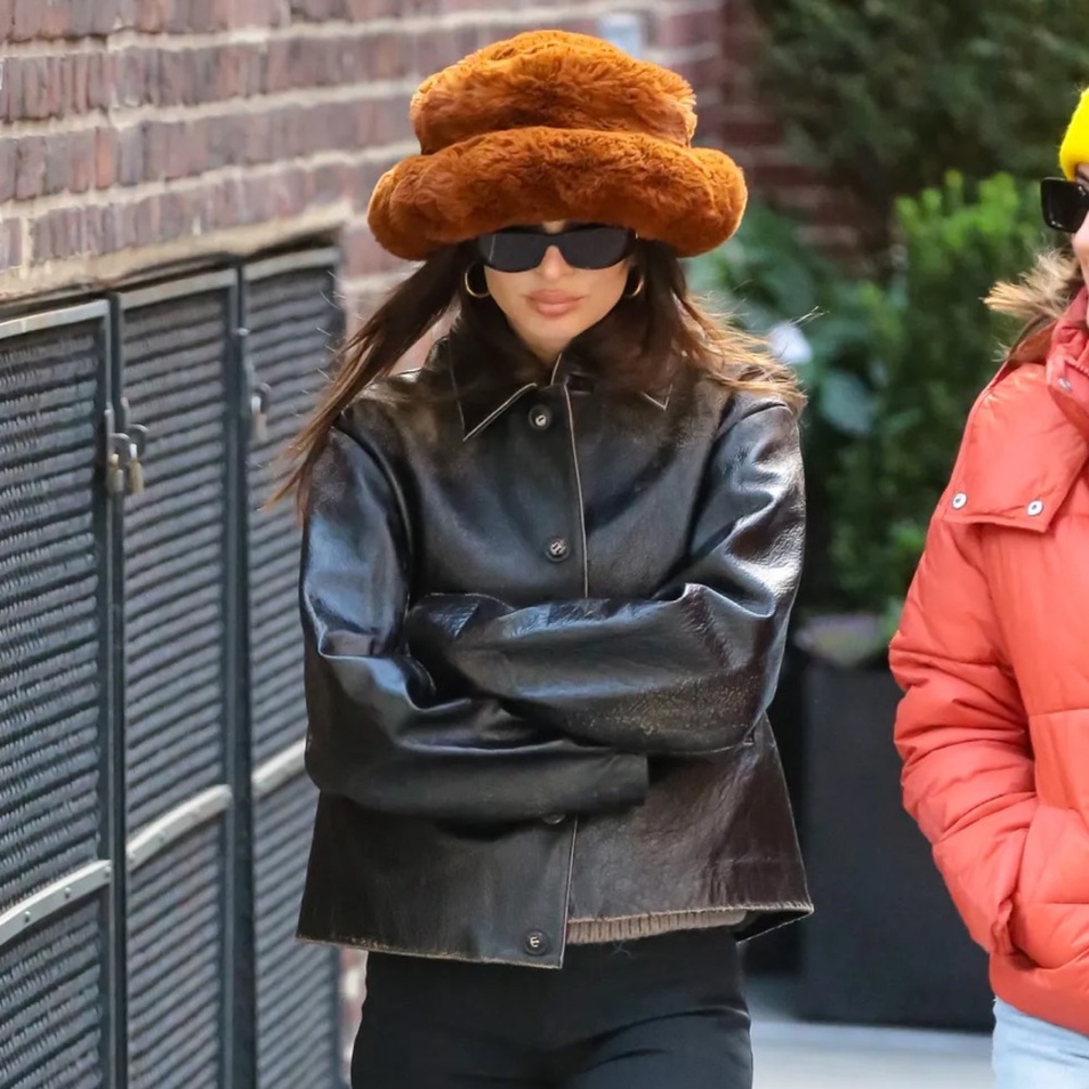 Mango Buffalo Leather Jacket M - image 1